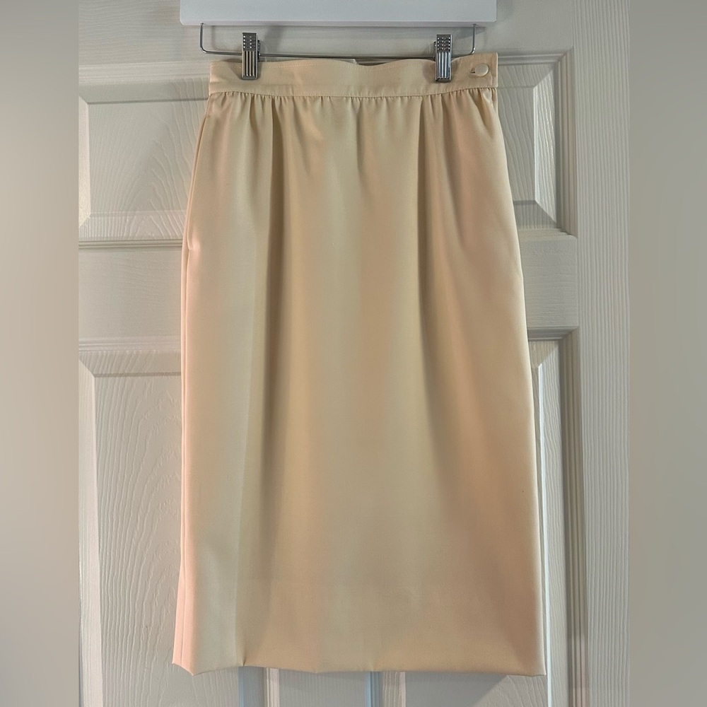 Vintage Emanuel Ungaro Cream Pencil Skirt